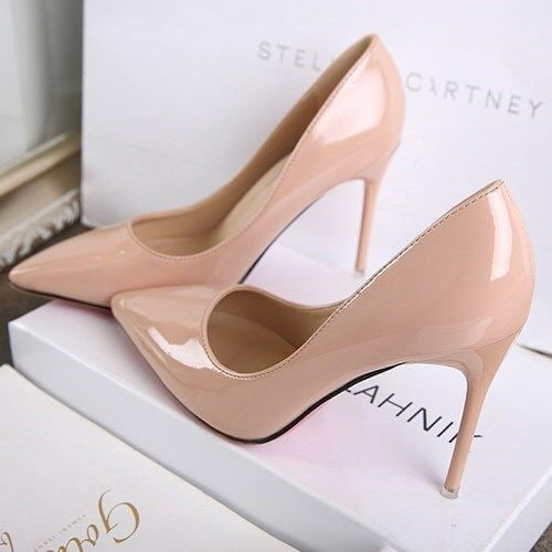 Retro High Heels Female Pointed Toe Shallow Mouth Single Shoes