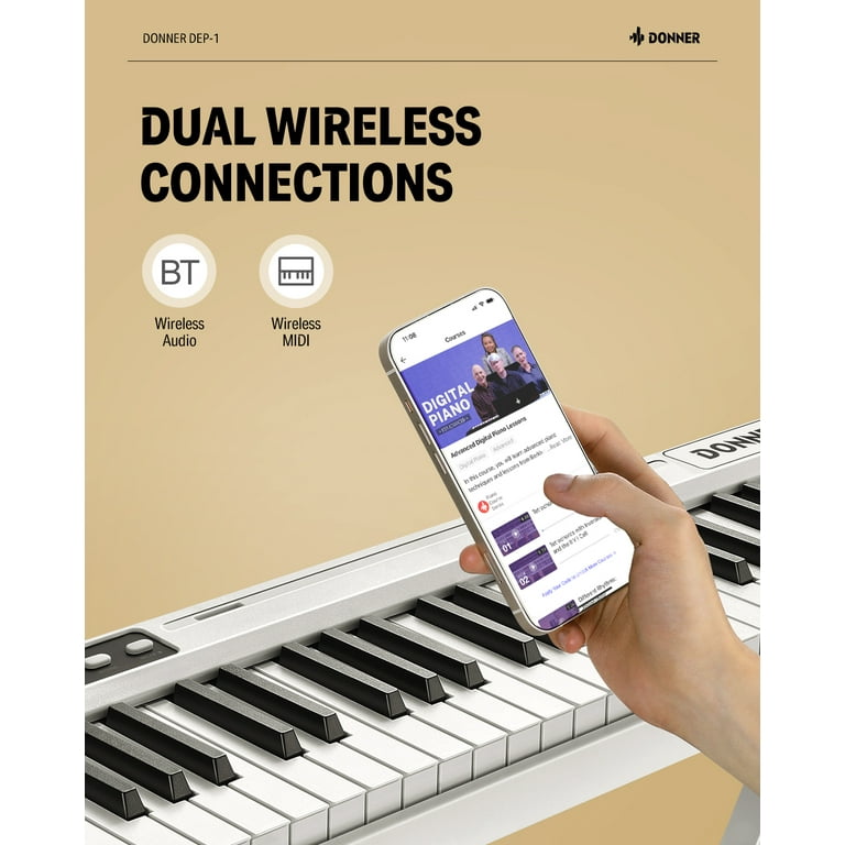Donner DEP-1 Piano Keyboard 88 Keys, Beginner Digital Keyboard