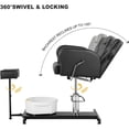 thumbnail image 4 of Chaise de Pédicure avec Bassin pour Pieds, Bain de Pieds de Massage Hydraulique avec Rotation à 360°, Unité de Pédicure Réglable en Hauteur, 4 of 6