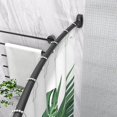 thumbnail image 5 of Curved Shower Curtain Rod 48" to 72" Adjustable, Aluminum Rustproof Expandable Round Shower Curtain Rod for Bathroom Bathtub Stall, Black, 5 of 9