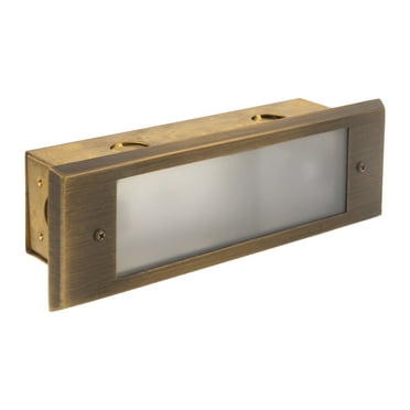 Cardon Lighting Outdoor Step Light Brass Low Voltage Frosted Glass Lens Corded Electric G4 LED Bulbs