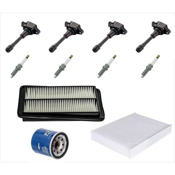 New Ignition Coils Plugs Air Oil Cabin Filters Fits14-18 Nissan Rouge 2.5L