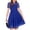 Deep Blue, variant on Arshiner Girls Dress Contrast Mesh Puffy Short Sleeve A Line Casual Party Dress