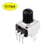thumbnail image 1 of Potenciómetro de película de 10K Ohm Uxcell, resistencias variables, rotativas de metal de carbono, tono plateado, 10 pcs, 1 of 5