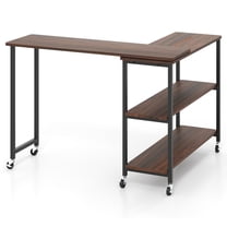 Barara King Large 360-Degree Free Rotating Nightstand Sofa Table with Wheels and Storage Shelf, Side End Table for Living Room, Bedroom, Home Office, Walnut