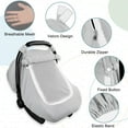 thumbnail image 3 of Fundas de asiento de coche para bebés, funda de verano para niños y niñas con ventana transpirable, capota ligera para asiento de coche infantil, color gris, 3 of 7