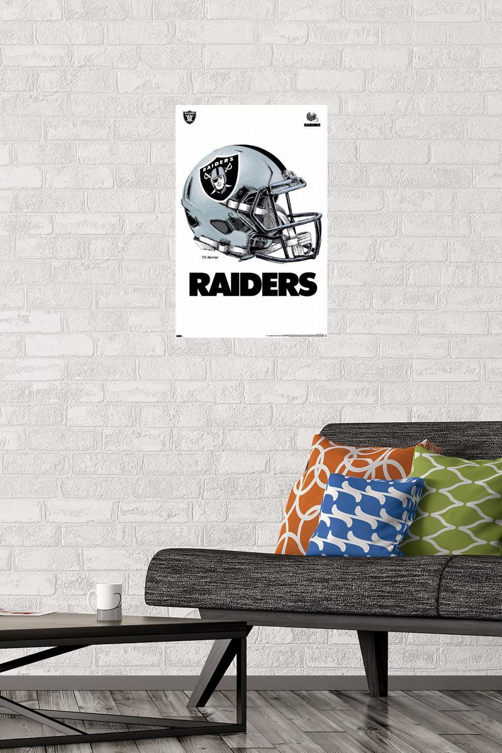 NFL Las Vegas Raiders - Drip Helmet 20 Wall Poster, 22.375" x 34" Framed