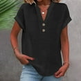 thumbnail image 2 of Camiseta sin mangas plisada con cuello en V para mujer: blusa holgada con dobladillo curvo, camisa informal para todas las estaciones, tallas S-XXL, 2 of 4