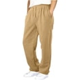 thumbnail image 3 of Letdown Boys Sweatpants Athletic Wide Leg Open Bottom Workout Kids Clothes Boys Joggers with Pocket and Drawstring (Khaki, 9-10 Years), 3 of 6