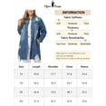 thumbnail image 7 of Agnes Orinda Jean Jacket for Women Plus Size Distressed Long Sleeve Oversized Denim Trucker Jackets Coat 2X Dark Blue, 7 of 7