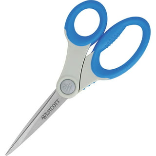 Westcott 8 Titanium Scissor and Rotary Cutter, for Sewing/Cutting Fabric,  Blue Floral, 2-Pack 
