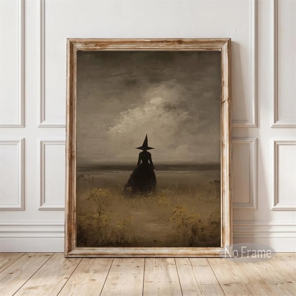 Vintage Witch Halloween Poster Wall Decor Spooky Fall Canvas Art Prints Painting Picture Farmhouse Home Decoration No Frame