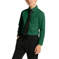 thumbnail image 3 of Diufon Boys Long Sleeve School Uniform Kids Classic Lapel Button Down Shirts with Tie and Chest Pocket, 3 of 10