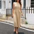 thumbnail image 2 of Sngxgn Mini Sweater Dress for Women, Button up Long Sleeve Knit Dresses for Work in Fall(Khaki,M), 2 of 5