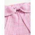 thumbnail image 5 of Pink Tweed Strapless Mini Dress With Front Bow Knot A-Line Fit, 5 of 6