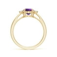 thumbnail image 2 of ANGARA Natural Tapered Shank 1.15 ct Amethyst Ring with Diamond Accents in 14K Yellow Gold for Women (Size-8x6mm) | February Birthstone, Anniversary, Jewelry Gift for Women | Natural Amethyst Ring, 2 of 8
