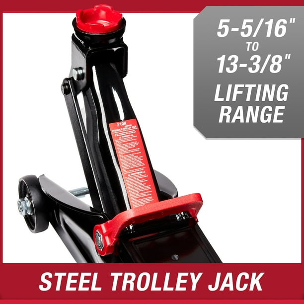 Hyper Tough T82011W Trolley Jack for Cars 2 Ton, Black and Red
