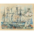 thumbnail image 2 of Paul Signac 18x15 Black Ornate Wood Framed Double Matted Museum Art Print Titled - Marseille (ca 1920), 2 of 5