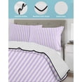 thumbnail image 4 of Purple White Stripe Full Size Down Alternative Comforter, Lightweight Comforter Quilt Bedding Set with Pillow Shams Modern Minimalist Geometric Striped All Seasons Bed Comforter Duvet Insert 78"x90", 4 of 7