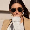 thumbnail image 2 of [Clearance] Bamboo Hoop Earring for Women 18K Gold Plated 40mm Stainless Steel Hoop Huggie Earrings Simple Minimalist Ear Jewelry Gift on Clearance, 2 of 8