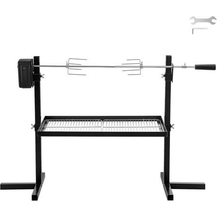 Spit Rotisserie Outdoor Camp Grill With Support Legs For Outdoor Campfire Grilling -Spit Rod