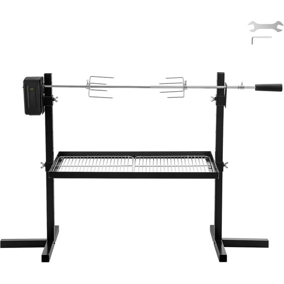 Adjustable Outdoor Camping Rotisserie Grill System And Spit Kit With Portable DC 3V Motor And 29 Inch Hexagon Spit Rod