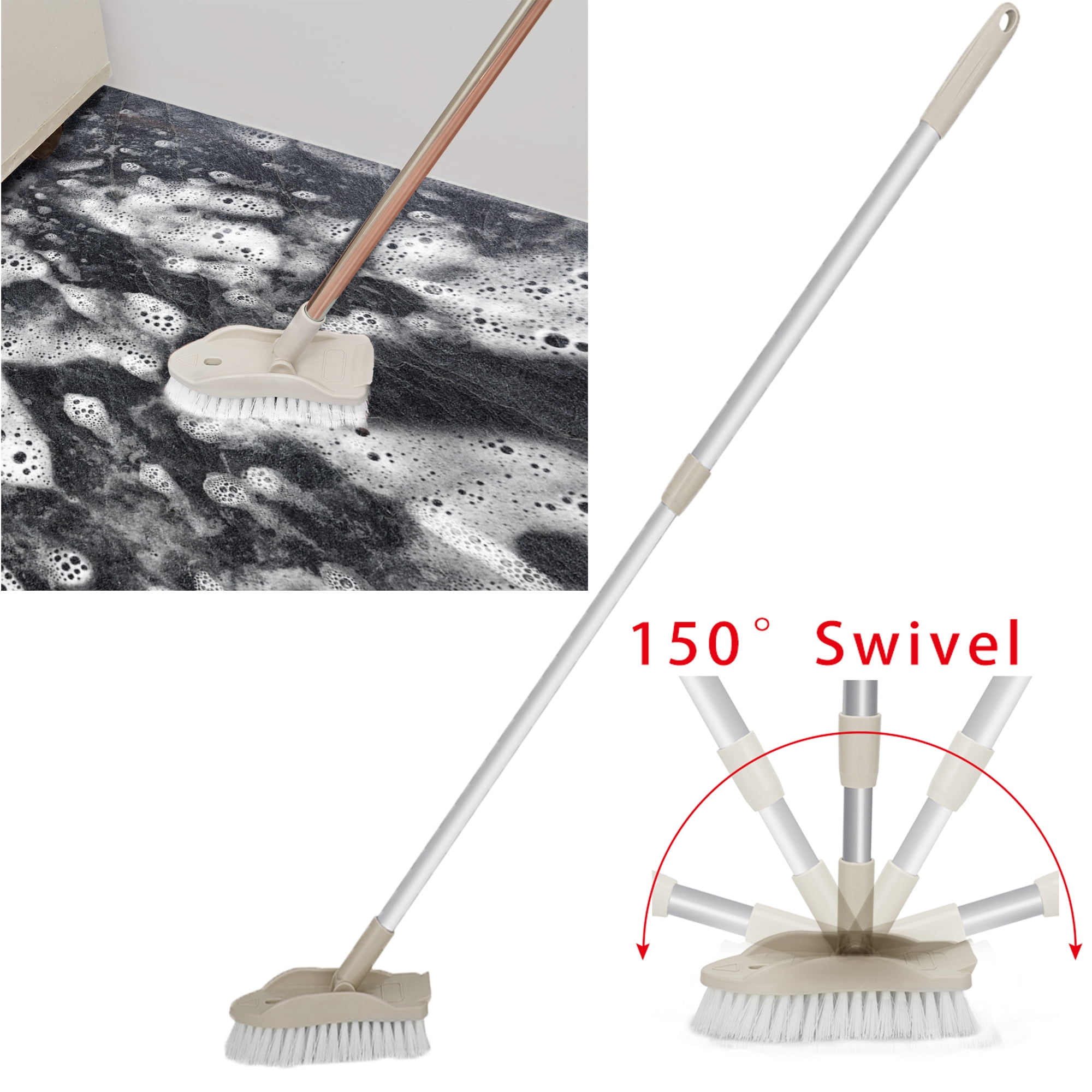 Floor Scrub Brush With Adjustable Long Handle 1 - Temu