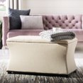 thumbnail image 2 of SAFAVIEH Aroura Transitional Glam Flip Top Upholstered Storage Bench, Beige, 2 of 7