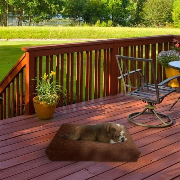 Waterproof Memory Foam Pet Bed- Indoor/Outdoor Dog Bed with Water Resistant Non Slip Bottom and Removeable Washable Cover, 30 x 21 by PETMAKER -Brown