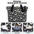 thumbnail image 2 of Tote Bag for Women - Black Halloween Bat Silhouettes Shoulder Bag - Large Utility Work Duffle Bag with Zipper Handbag for Travel, Work, Sprots, 2 of 5