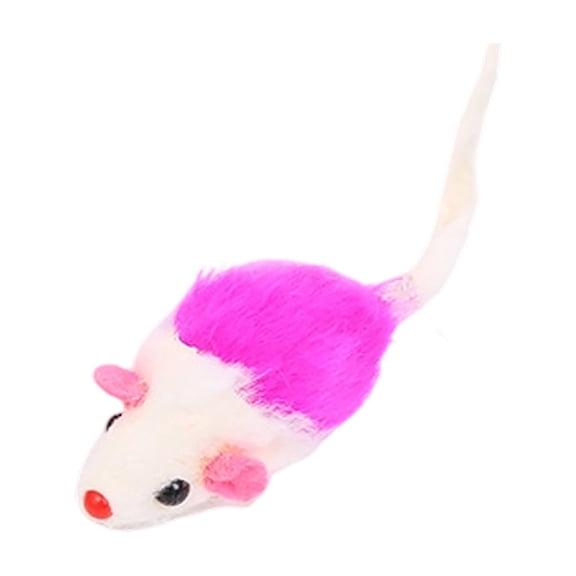 Interactive Electronic Plush Mouse Cat Toy, Automatic Squeaky Furry Mice Pet Toys, for Puppy Kitten Indoor Playing 4.3In