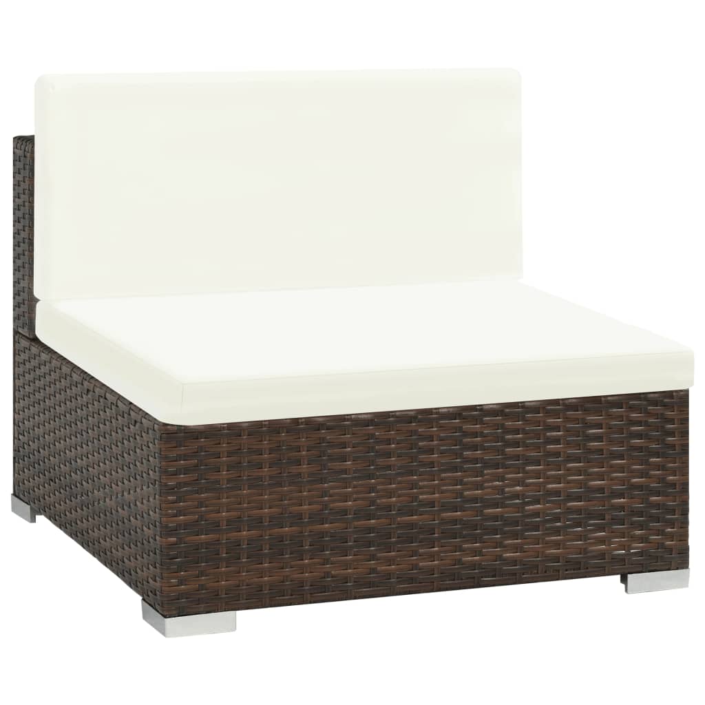 vidaXL Patio Furniture Set 6 Piece Outdoor Sofa with Coffee Table Poly Rattan