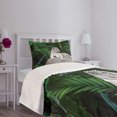 thumbnail image 3 of Ambesonne Savannah Quilted Bedspread Set 2 Pcs, White Tiger in the Jungle, Twin Size, Pale Grey Beige Green, 3 of 5