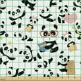 thumbnail image 2 of Ambesonne Animals Fabric by the Yard Upholstery, Cartoon Pandas Image, 3 Yards, Multicolor, 2 of 5