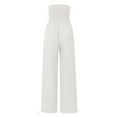 thumbnail image 5 of DENGDENG Wide Leg Cargo Pants for Women Solid Color Elastic High Waisted Summer Pants for Women 2023 Trendy with Pockets Straight Fall Palazzo Pleated Loose Fit Flowy Slacks Women White L, 5 of 8