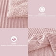 thumbnail image 3 of Jessy Home 3 Piece Fleece Queen Comforter Set - Soft & Warm Fluffy Pink Sherpa Bedding , Fuzzy Heavy Double Sided Design Winter Comforter with 2 Pillow Cases, 3 of 8