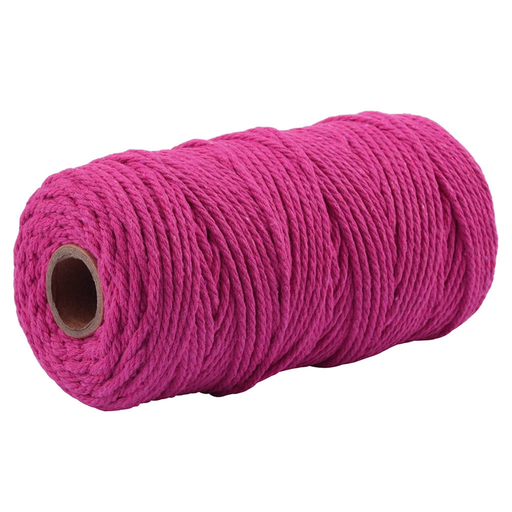 Ravenox Pink Cotton Macramé Cord | Natural Cord for Macramé Projects 3 mm x 1,000 Yards