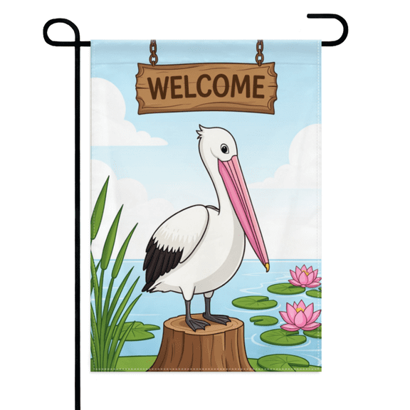 Pelican Welcome Garden Flag 12×18in Double Sided Coastal Bird Spring Summer Wildlife UV Protected Fade Resistant Weatherproof Decor For Outdoor Porch Lawn Patio Yard Home