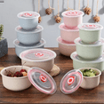 thumbnail image 2 of Bento Box Wheat Straw Lunch Box Eco-Friendly Salad Bowl with Lid Can Be Microwave Food Storage Container Blue, 2 of 6