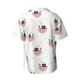 thumbnail image 2 of Fotbe Umbrella Cat print Short Sleeve Button Down Shirts for Men Casual Summer Beach Wrinkle Free Shirt-X-Large, 2 of 7
