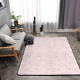 thumbnail image 2 of DouZhe Tapis de Zone Motif Cœurs de Fraise Rabbit Antidérapant Lavable en Machine, Style Paillasson, 63x48 Pouces, 2 of 6