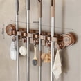 thumbnail image 2 of Wall-Mounted Suction Cup 4 Racks with 5 Hooks Mop Clip Broom Holder Storage Rack, 2 of 8