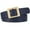 Navy Blue, variant on JASGOOD Women Leather Belts for Pants Black Fashion Belt with Square Gold Buckle