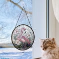 thumbnail image 5 of Stained Glass Window Hanging, Flamingo Flower Sun Catchers Diamond Glass Panel Hangings Pink Suncatcher Decor for Birthday for Women, Men, Wife, Aunt, and Mom, Stained Glass, 5 of 6
