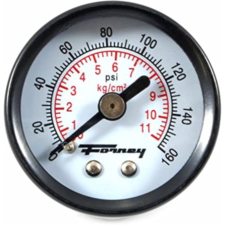 Forney Industries 1893015 Plastic 1.5 in. Rear Mount Air Pressure Gauge. 0.13 in. NPT 160 PSI