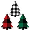 Big Dot of Happiness Holiday Plaid Trees - DIY Shaped Buffalo Plaid Christmas Party Cut-Outs - 24 Count