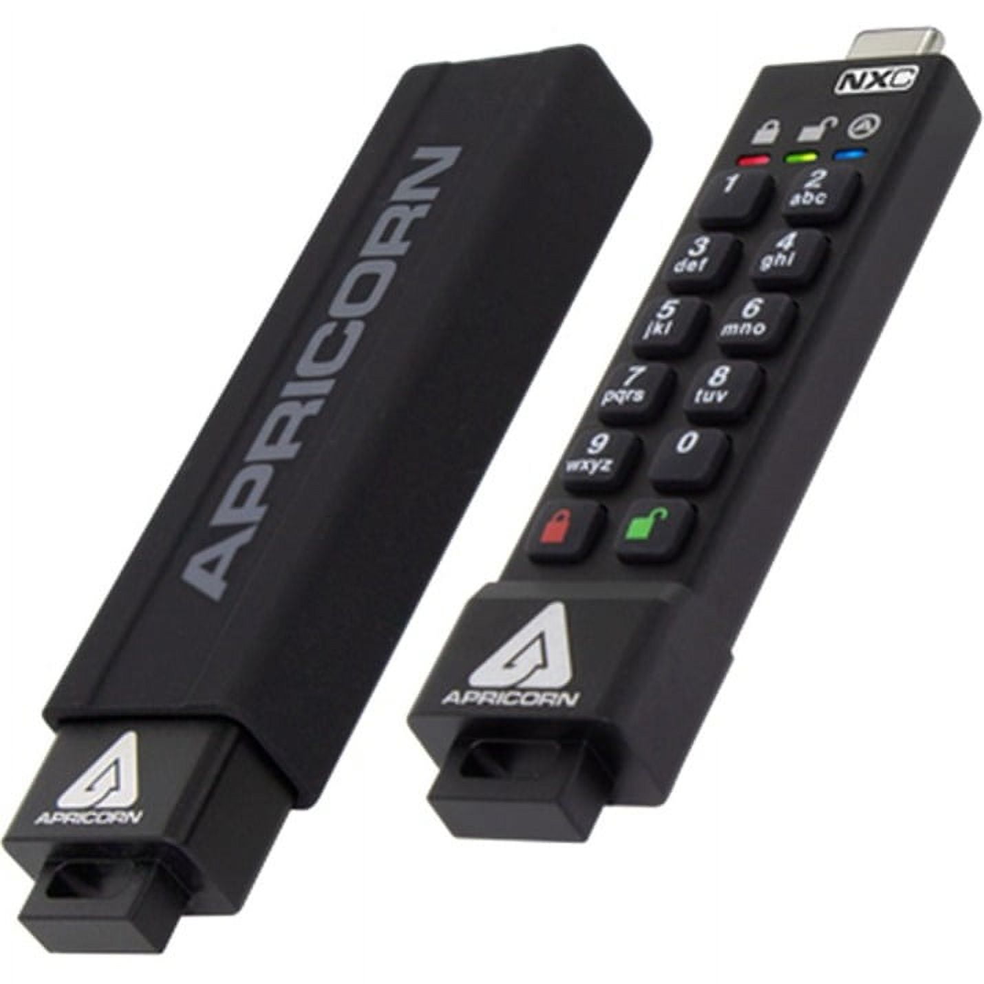 Apricorn Aegis Secure Key 3NXC 4GB USB 3.2 (Gen 1) Type C Flash Drive - 4 GB - USB 3.2 (Gen 1) Type C - 256-bit AES - 3 Year Warranty - TAA Compliant