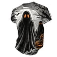 thumbnail image 2 of Fabrcox Mens Halloween Shirt Ghost Spider Web Pumpkin Shirt Men Fall Holiday Big and Tall Halloween Mens T Shirts Graphic White XL, 2 of 6