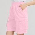 thumbnail image 4 of Pantalones Cortos de Cintura Alta para las Mujeres Casual Cordón de Color Sólido de Cinco Piezas, Pantalones de Cintura Alta de Poliéster 100%, Lavado a Mano Primavera Verano, 4 of 7
