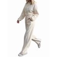 thumbnail image 2 of Women'S Tracksuit Set - Long Sleeve Zipper Hooded Sweatshirt with Solid Color Lace-Up Pants - Two-Piece Set XL, 2 of 9